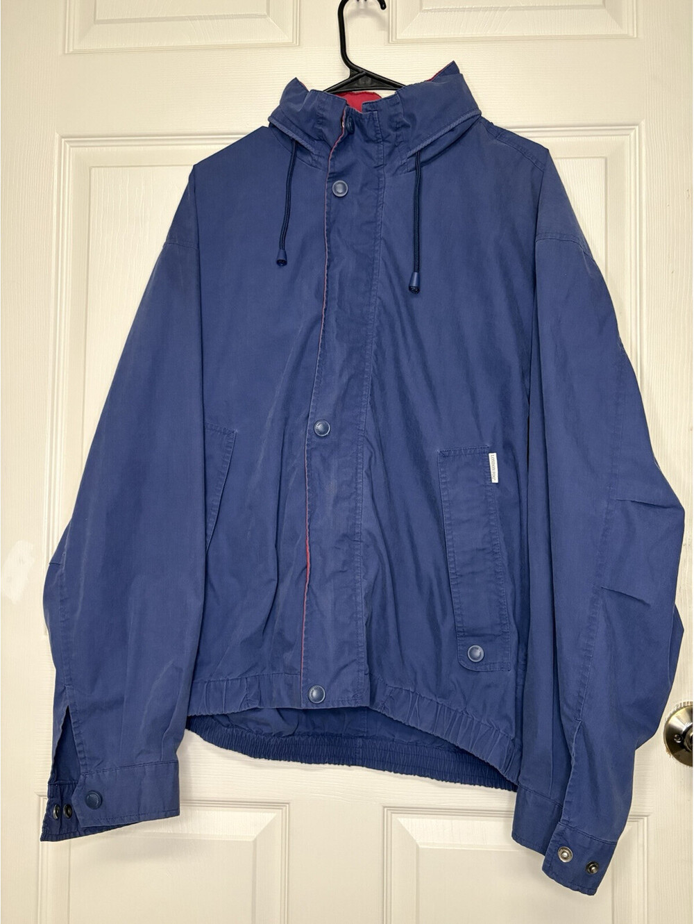 London Fog Hoodie/Jacket Zip Front Blue & Red Men’s Large